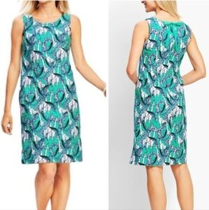 Talbots Aqua and White Abstract Dress
